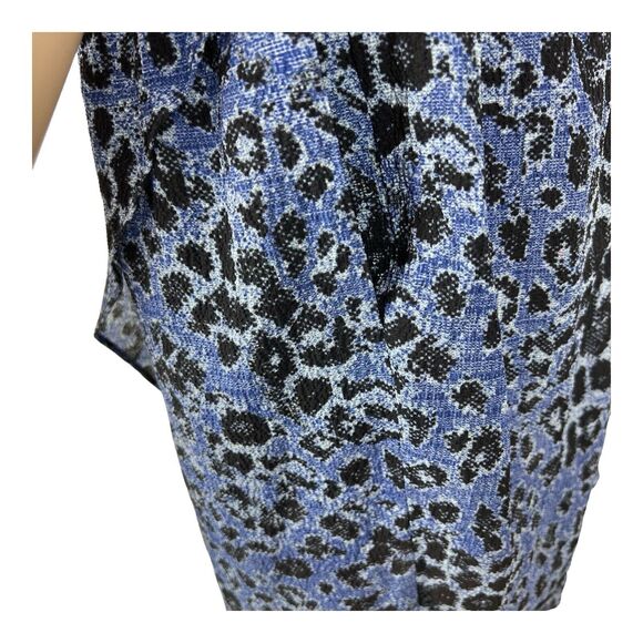 Derek Lam 10 Crosby Silk Crepe Halter Dress Blue Black Leopard Print Sz 6 - Picture 5 of 16
